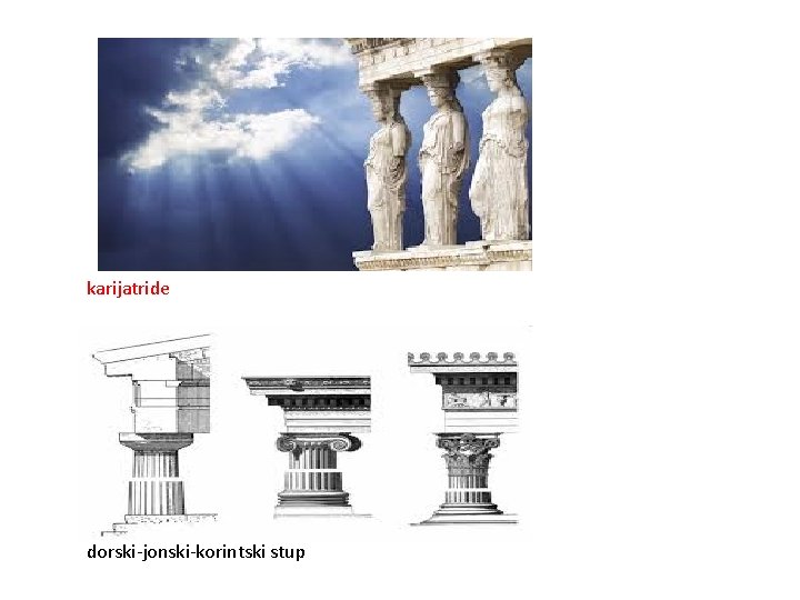 karijatride dorski-jonski-korintski stup 