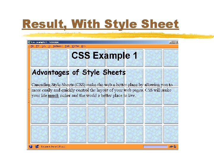 Result, With Style Sheet 