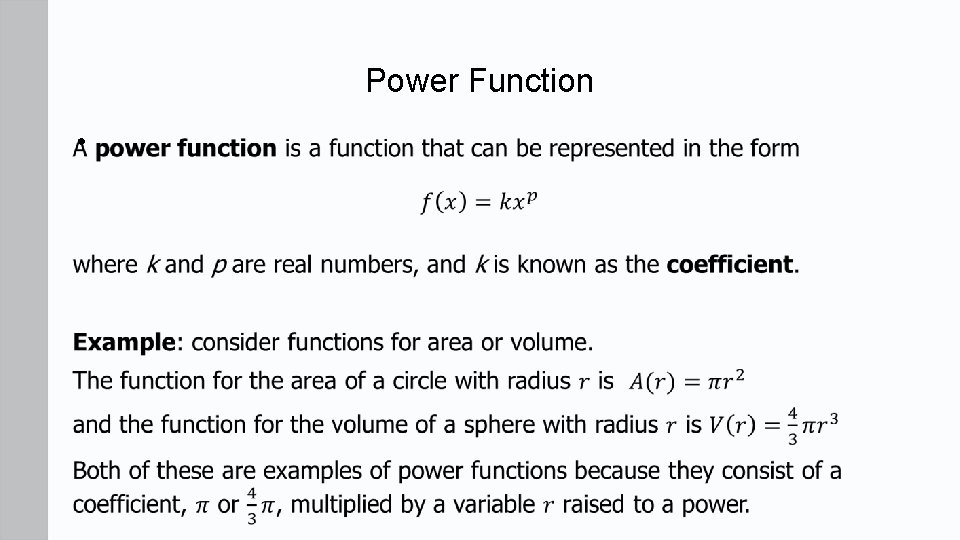 Power Function • 