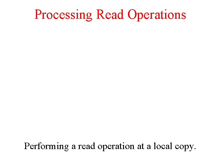 Processing Read Operations Performing a read operation at a local copy. 