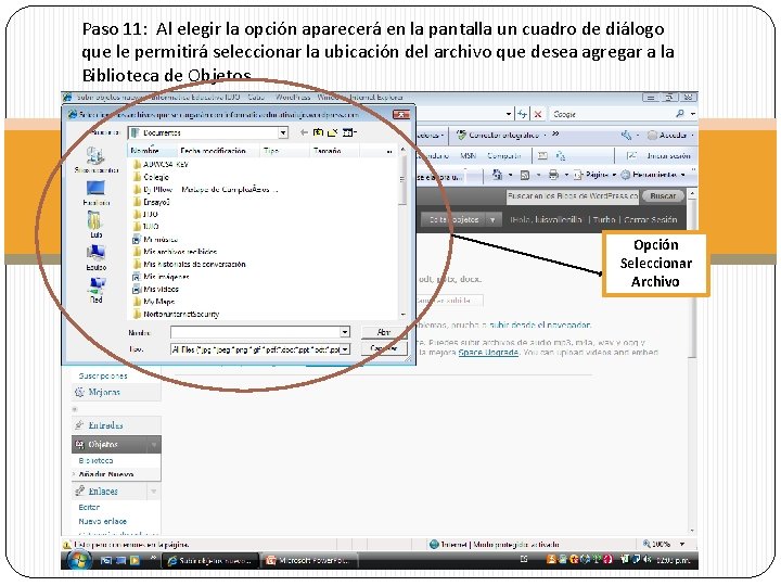 Paso 11: Al elegir la opción aparecerá en la pantalla un cuadro de diálogo