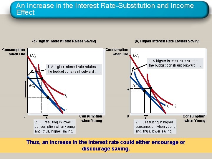 An Increase in the Interest Rate-Substitution and Income Effect (a) Higher Interest Rate Raises An Increase in the Interest Rate-Substitution and Income Effect (a) Higher Interest Rate Raises