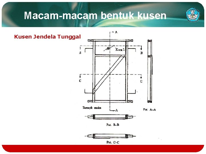 Macam-macam bentuk kusen Kusen Jendela Tunggal 