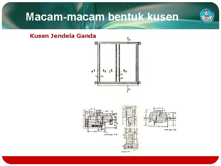 Macam-macam bentuk kusen Kusen Jendela Ganda 