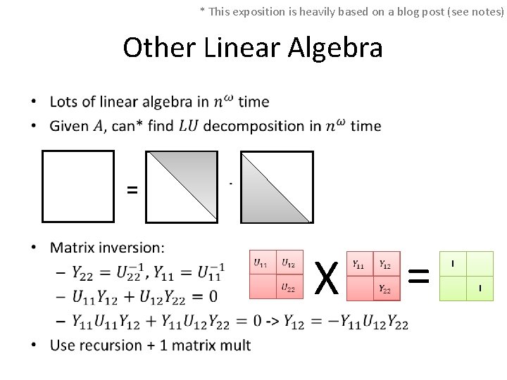 * This exposition is heavily based on a blog post (see notes) Other Linear
