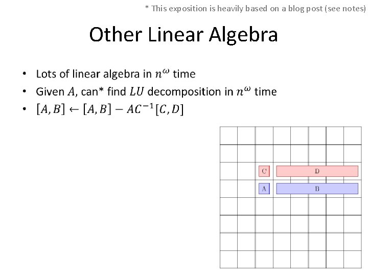 * This exposition is heavily based on a blog post (see notes) Other Linear