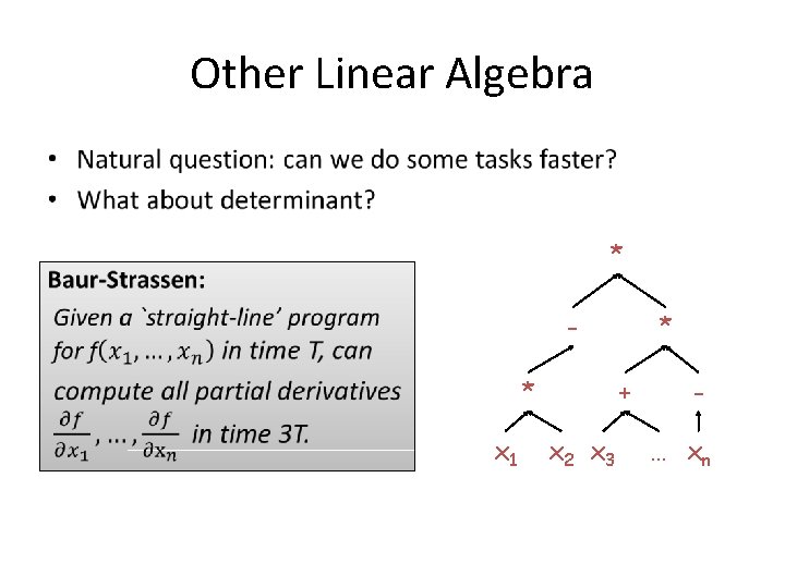 Other Linear Algebra • * * x 1 * + x 2 x 3