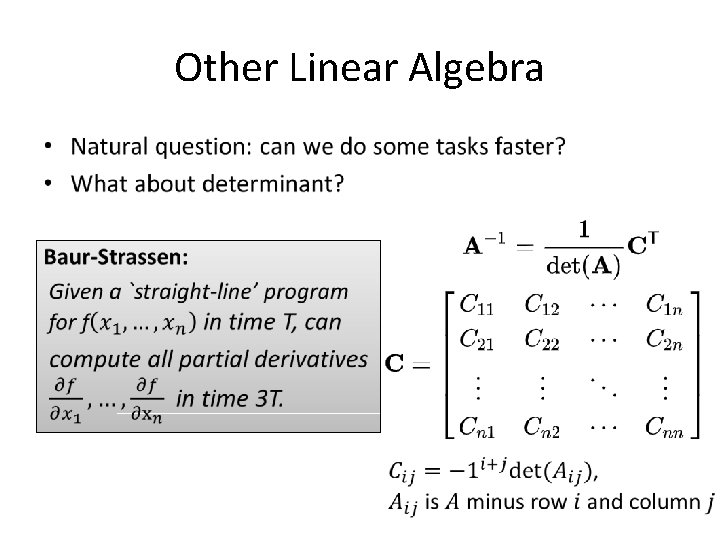 Other Linear Algebra • 