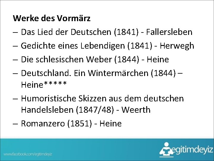 Werke des Vormärz - Das Lied der Deutschen (1841) - Fallersleben - Gedichte eines