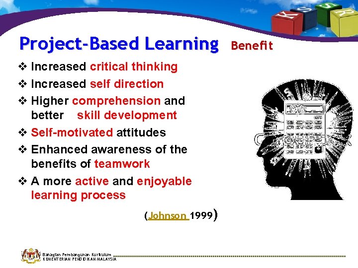 Project-Based Learning v Increased critical thinking v Increased self direction v Higher comprehension and