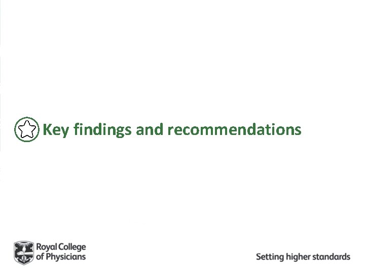 Key findings and recommendations 