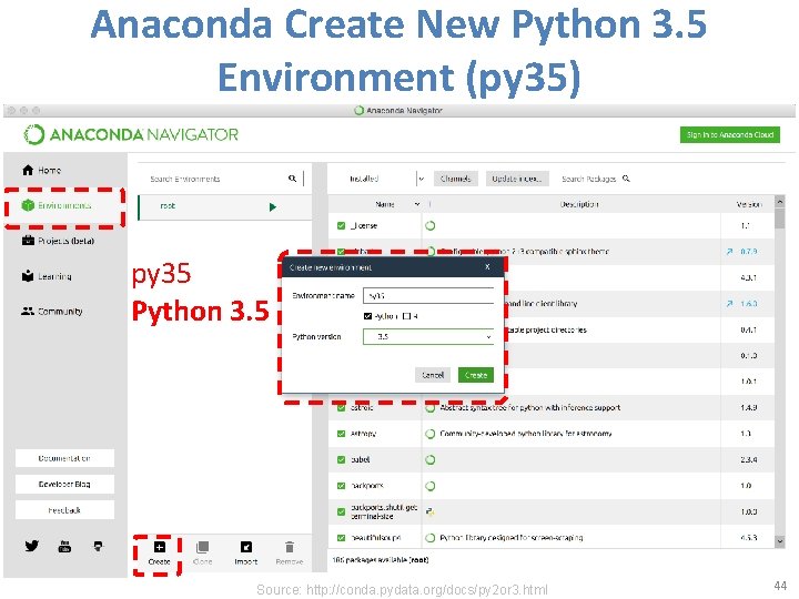 Anaconda Create New Python 3. 5 Environment (py 35) py 35 Python 3. 5