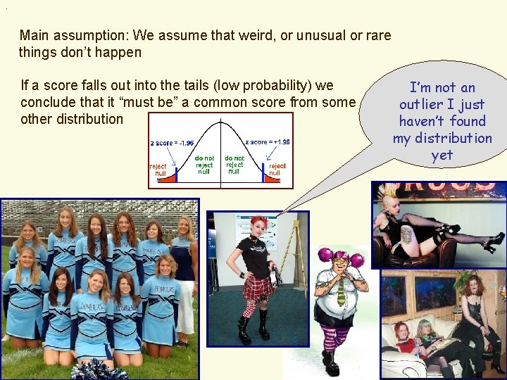 . Main assumption: We assume that weird, or unusual or rare things don’t happen