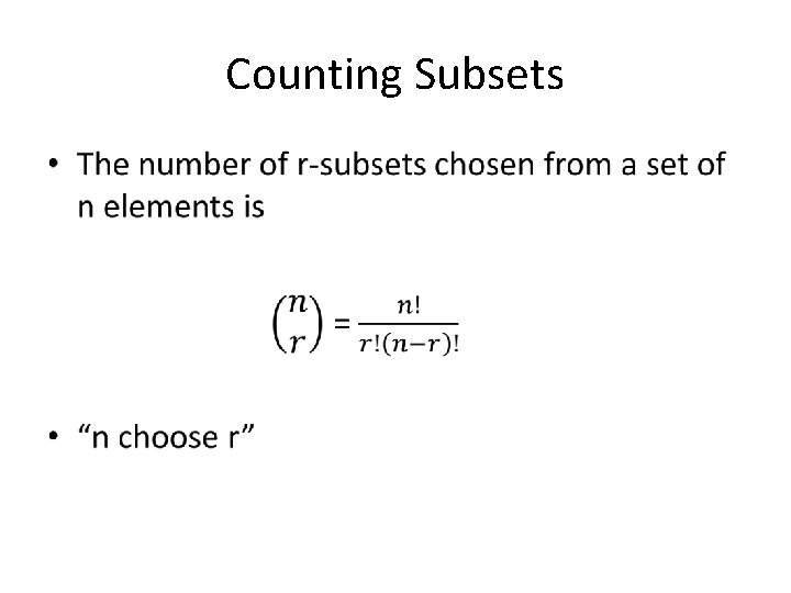 Counting Subsets • 