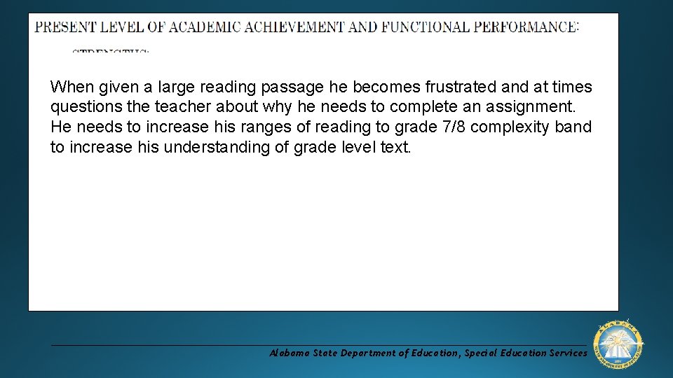 Recent assessments reveal that Michael is currently reading on a level that is consistent