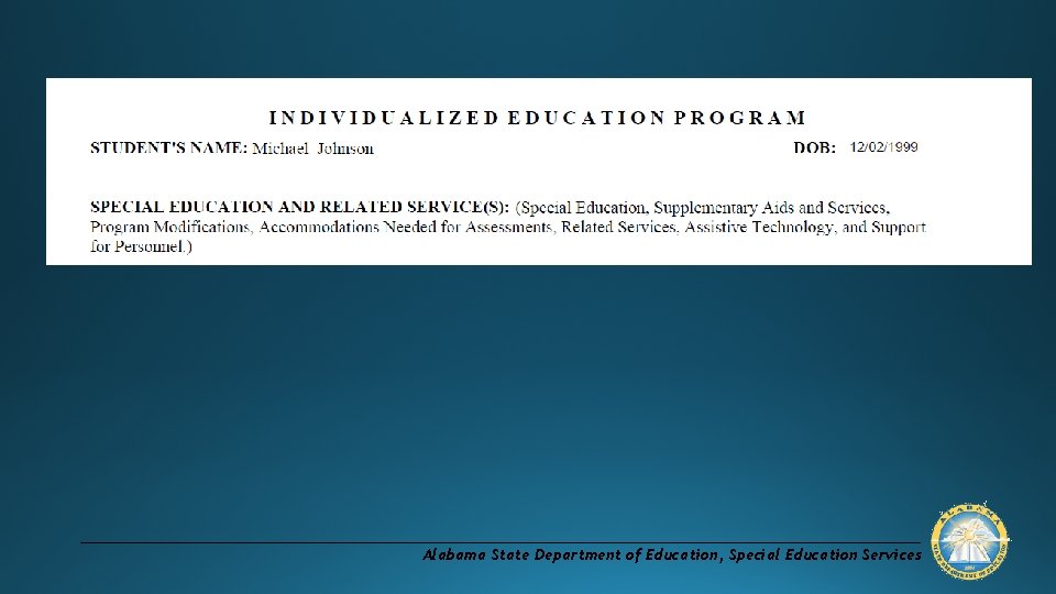 Alabama State Department of Education, Special Education Services 