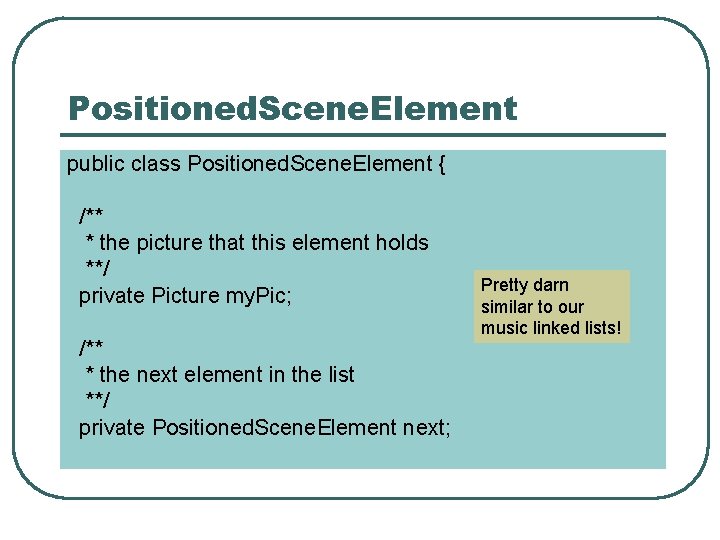 Positioned. Scene. Element public class Positioned. Scene. Element { /** * the picture that