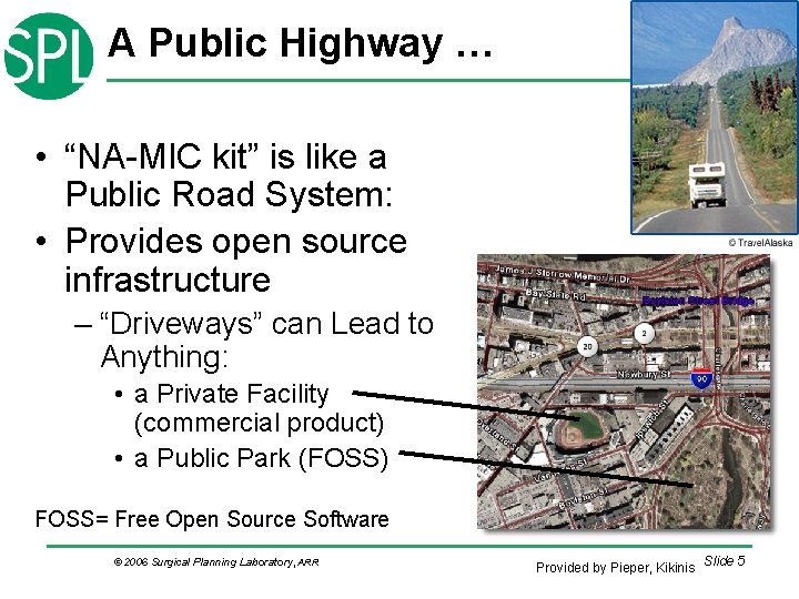 A Public Highway … • “NA-MIC kit” is like a Public Road System: • A Public Highway … • “NA-MIC kit” is like a Public Road System: •