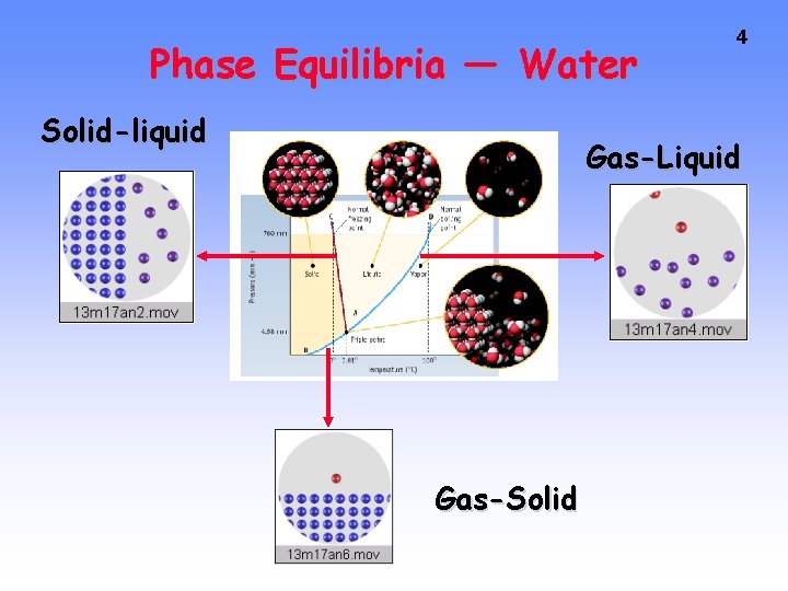 Phase Equilibria — Water Solid-liquid 4 Gas-Liquid Gas-Solid 