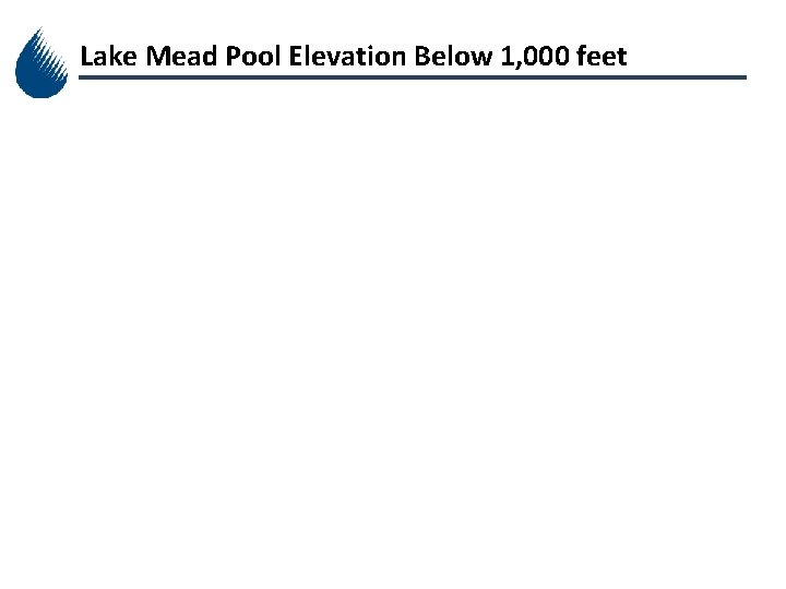 Lake Mead Pool Elevation Below 1, 000 feet 