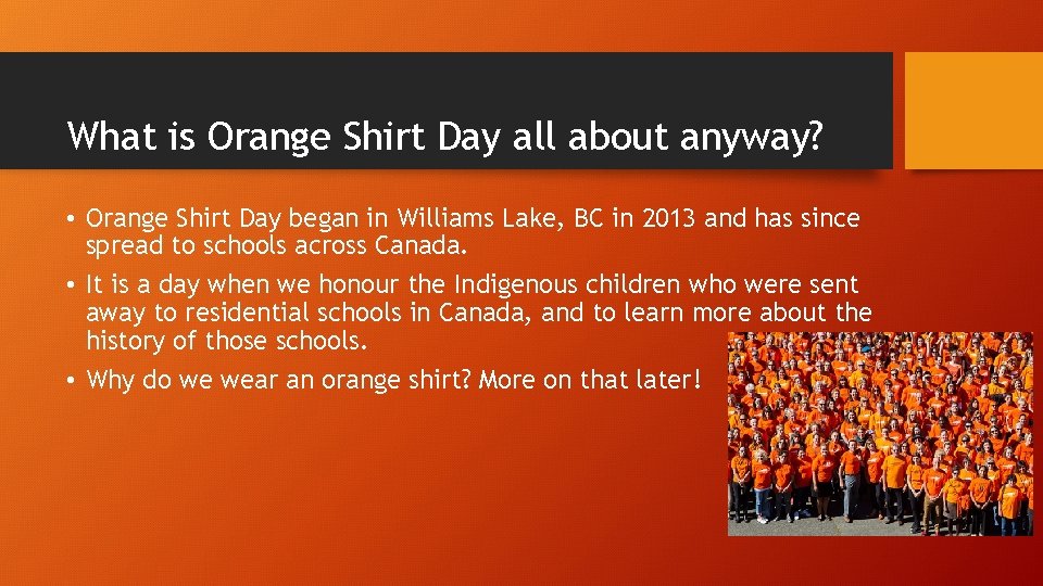 What is Orange Shirt Day all about anyway? • Orange Shirt Day began in