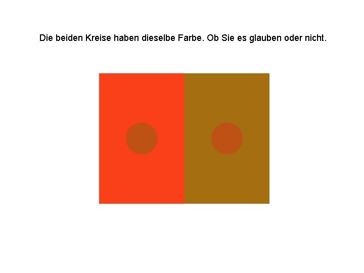 Die beiden Kreise haben dieselbe Farbe. Ob Sie es glauben oder nicht. 