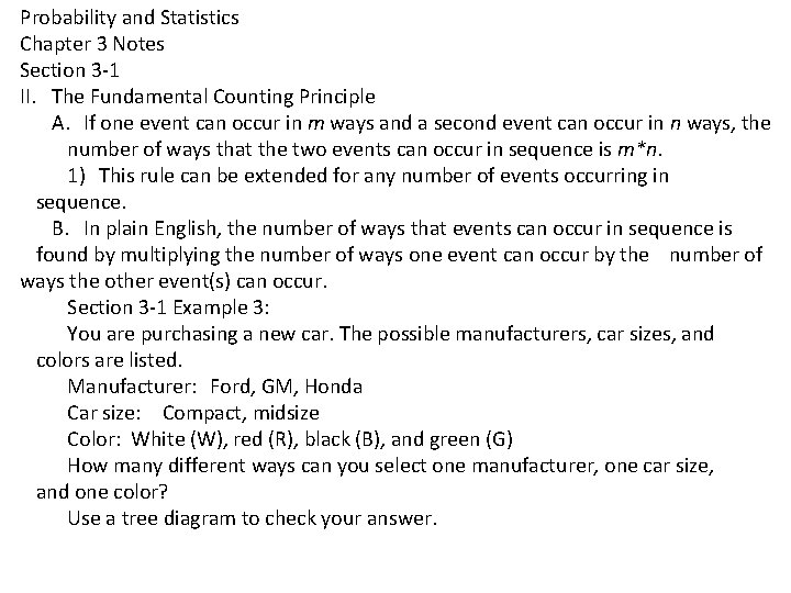 Probability and Statistics Chapter 3 Notes Section 3