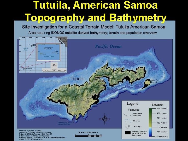 Tutuila, American Samoa Topography and Bathymetry 