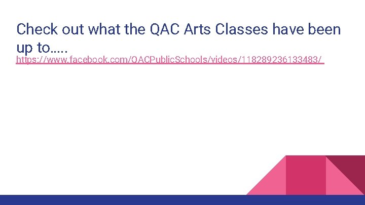Check out what the QAC Arts Classes have been up to…. . https: //www.