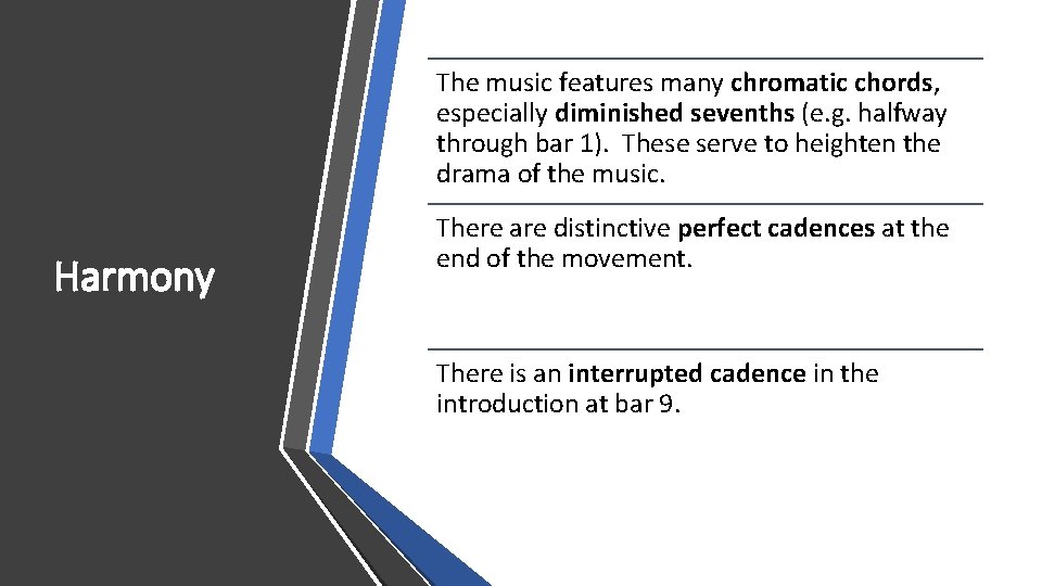 The music features many chromatic chords, especially diminished sevenths (e. g. halfway through bar