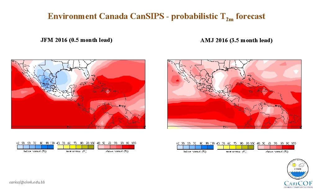 Environment Canada Can. SIPS - probabilistic T 2 m forecast JFM 2016 (0. 5