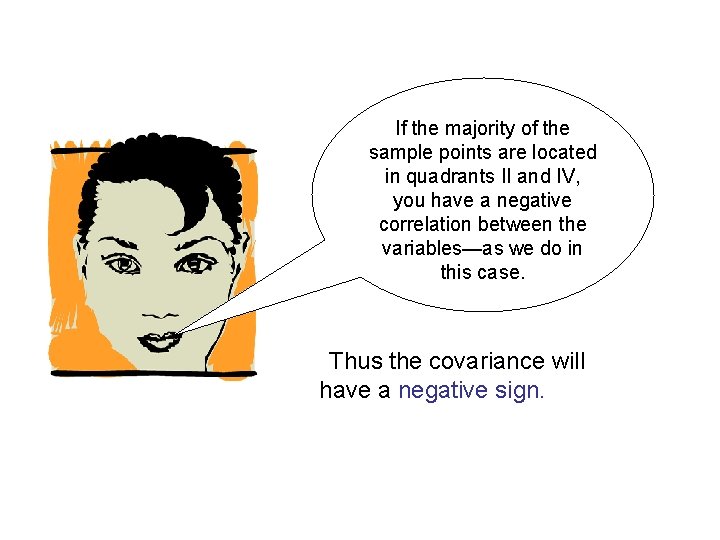 If the majority of the sample points are located in quadrants II and IV,