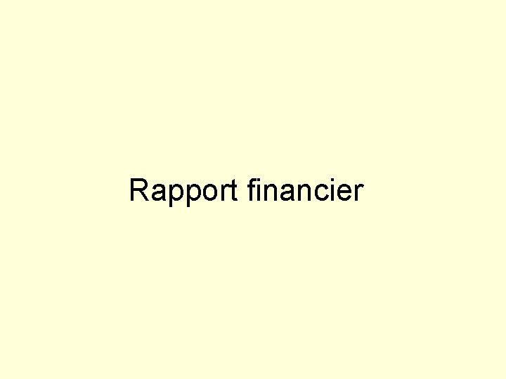 Rapport financier 