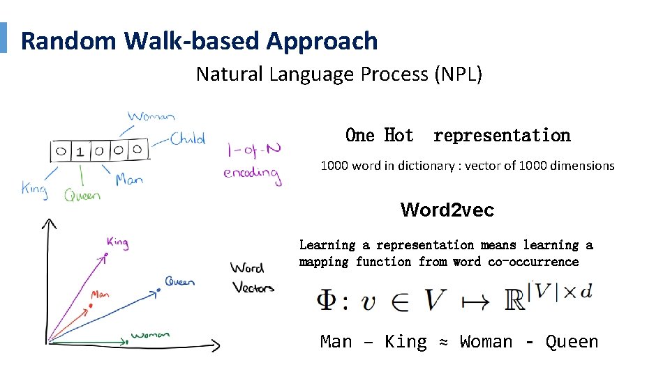 Random Walk-based Approach Natural Language Process (NPL) One Hot representation 1000 word in dictionary