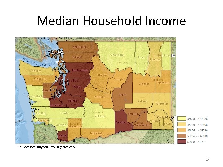 Median Household Income Source: Washington Tracking Network 17 