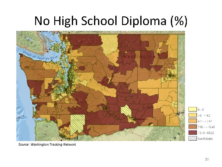 No High School Diploma (%) Source: Washington Tracking Network 20 