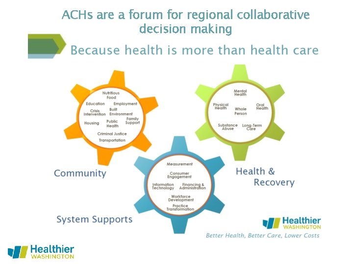ACHs are a forum for regional collaborative decision making 