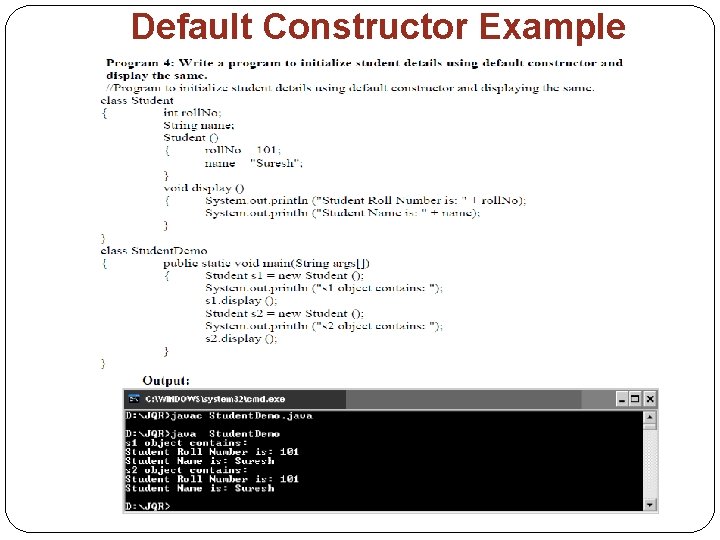 Default Constructor Example 