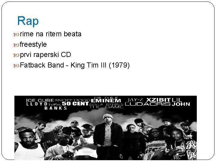 Rap rime na ritem beata freestyle prvi raperski CD Fatback Band - King Tim