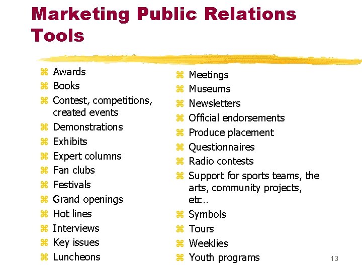 Marketing Public Relations Tools z Awards z Books z Contest, competitions, created events z