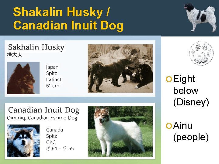 Shakalin Husky / Canadian Inuit Dog Eight below (Disney) Ainu (people) 