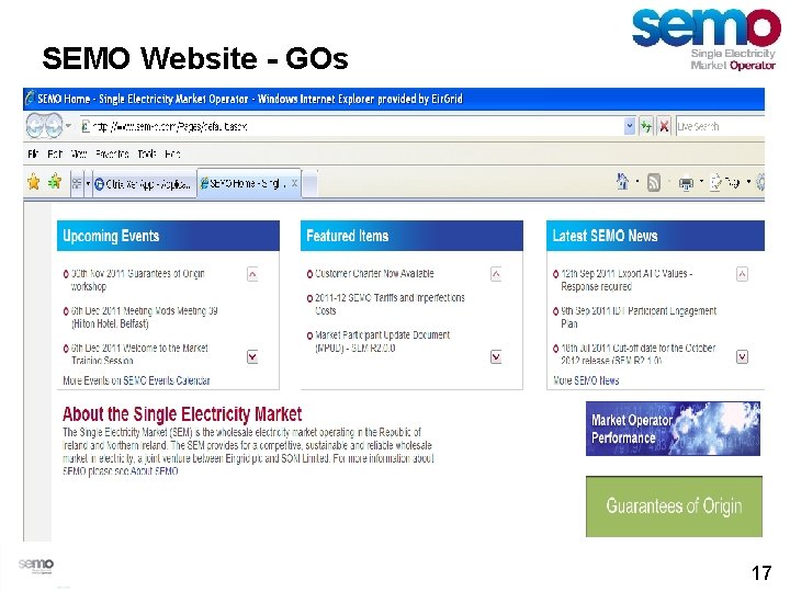 SEMO Website - GOs 17 