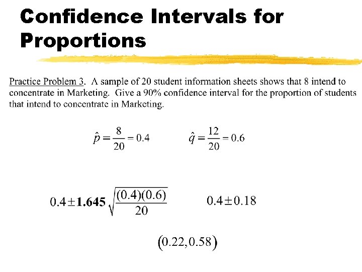 Confidence Intervals for Proportions 