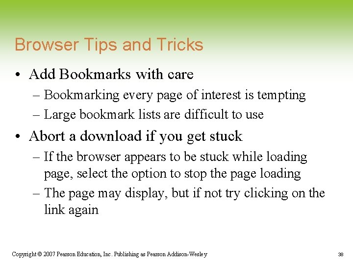 Browser Tips and Tricks • Add Bookmarks with care – Bookmarking every page of