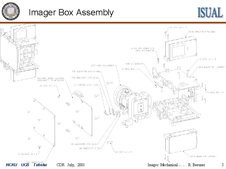 Imager Box Assembly NCKU UCB Tohoku CDR July, 2001 Imager Mechanical R. Besuner 5