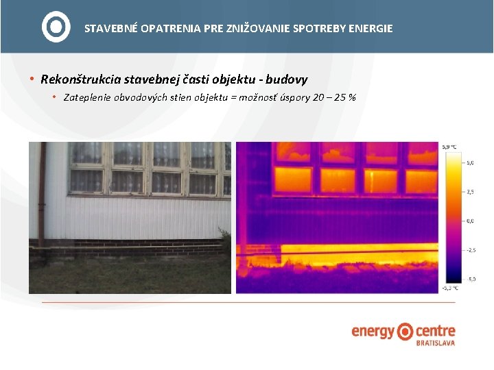 STAVEBNÉ OPATRENIA PRE ZNIŽOVANIE SPOTREBY ENERGIE • Rekonštrukcia stavebnej časti objektu - budovy •