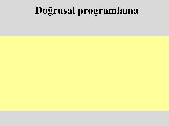 Doğrusal programlama 