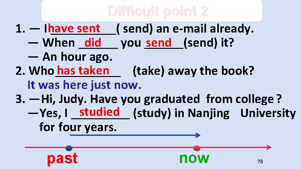 Difficult point 2 sent 1. — Ihave _____( send) an e-mail already. did you