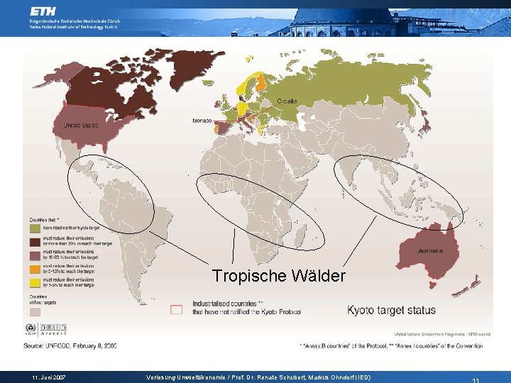 Tropische Wälder 11. Juni 2007 Vorlesung Umweltökonomie / Prof. Dr. Renate Schubert, Markus Ohndorf