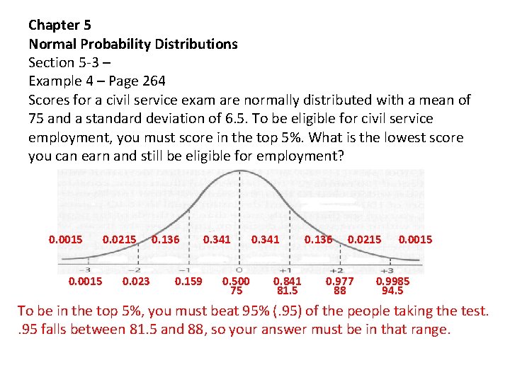 Chapter 5 Normal Probability Distributions Section 5 -3 – Example 4 – Page 264